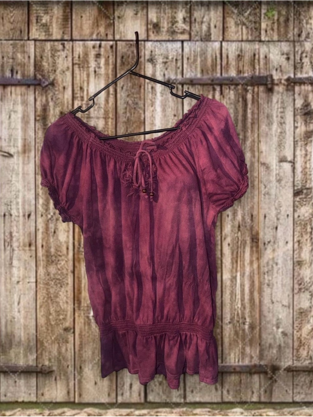 Sonoma Mauve Tie-Neck Peasant Tunic
